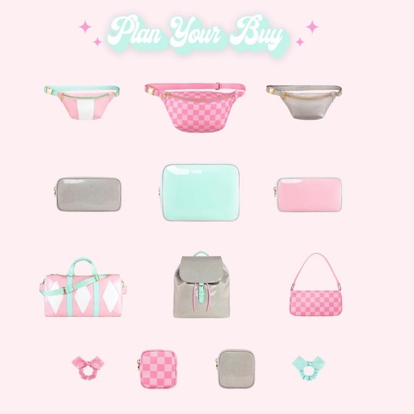 Stoney Clover Lane Dylan Check Please Bag in Checker Baguette NWT Pink Diner - Picture 5 of 7